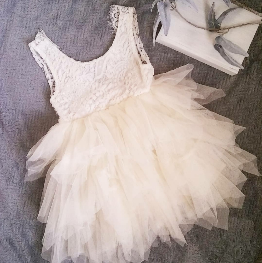 Ivory Flower Girl Fairy Dress